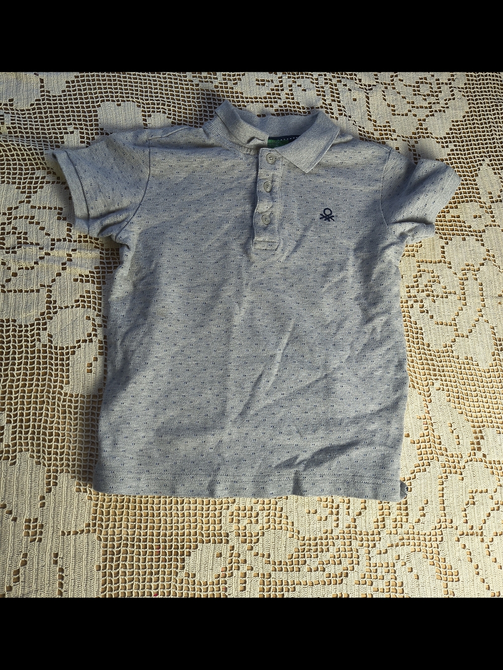 United colors of benneton little boys grey short sleeve polo shirt